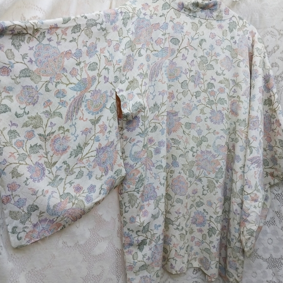 Vintage Jackets & Coats Vintage Japanese Silk Chirimin Hand Sewn Kimono Sleeve Haori Jacket
